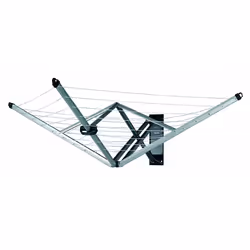 Brabantia WallFix Retractable Washing Line with Protective Fabric Cover (24m) Wall-Mounted Foldaway Clothes Air Dryer (Silver ...