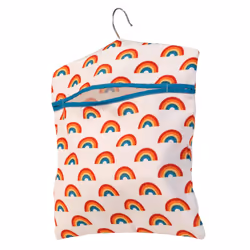 Beldray LA081544EU7 Peg Bag ? Rainbow Print With Washing Line Hanger, Pegs Storage Sack, Holds Up To 50 Pegs, Clothespin Hold ...