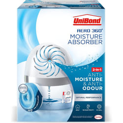UniBond AERO 360? Moisture Absorber, 1 Device incl. 1 Refill Tab 450g, Ultra-Absorbent Dehumidifier, Helps to Prevent Condensation, Mould & Musty