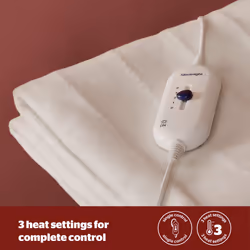 Silentnight Comfort Control Electric Blanket - Heated Underblanket with 3 Heat Settings, Fast Heat Up, Overheat Protection and Easy Fit Straps -