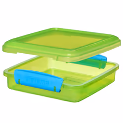 Sistema Lunch Sandwich Boxes | 450 ml | Airtight School Lunch Boxes | BPA-Free | Assorted Colours | 3 Count
