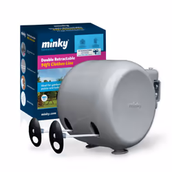 Minky Retractable Duo Reel Washing Line, Grey, 2x15m, packaging may vary
