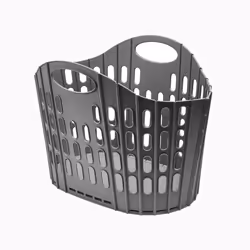 Addis Flat Easy Store Laundry Basket Hamper, Dark Grey, 38 Litre
