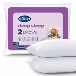 Silentnight Deep Sleep Pillows 2 Pack ? Medium Support Comfortable Hollowfibre Bed for Front, Back and Side Sleepers Machine  ...