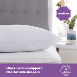 Silentnight Deep Sleep Pillows 2 Pack ? Medium Support Comfortable Hollowfibre Bed for Front, Back and Side Sleepers Machine Washable Hypoallergenic