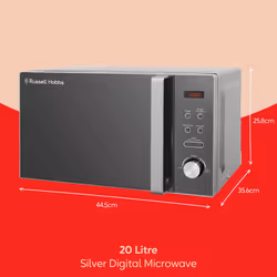 Russell Hobbs RHM2076S Freestanding Compact Microwave, 800 W, 20 liters, Silver