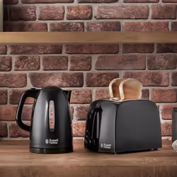 Russell Hobbs Textures Electric 1.7L Cordless Kettle (Fast Boil 3KW, Black premium plastic, matt & high gloss finish, Removable washable anti-scale
