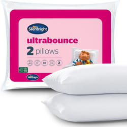 Silentnight Ultrabounce Pillows 2 Pack ? Soft Medium Support Comfortable Bouncy Pillows for Stomach, Back and Side Sleepers ? Machine Washable and