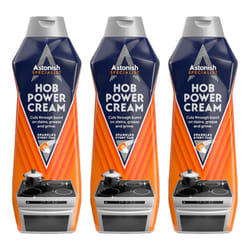 Astonish Specialist Hob Cream Cleaner, for Tough Burnt on Stains, Protective Coat, Zesty Lemon Scent, 3 x 500ml