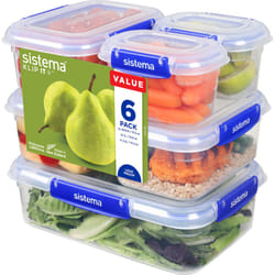 Sistema KLIP IT PLUS Leakproof Food Storage Containers | 2.2 L, 1 L, 400 ml | Airtight & Stackable Meal Prep Containers with Lids | School Lunch Boxes