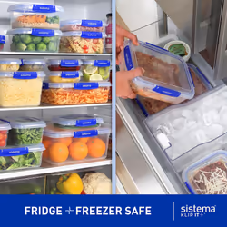 Sistema KLIP IT PLUS Leakproof Food Storage Containers | 2.2 L, 1 L, 400 ml | Airtight & Stackable Meal Prep Containers with Lids | School Lunch Boxes