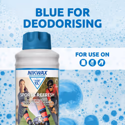 Nikwax SPORTS REFRESH - Sports Wash Detergent & Powerful Odour Eliminator. Deodorising Cleaner for Activewear, Fitness, Gym Clothes, and Sports Kits -