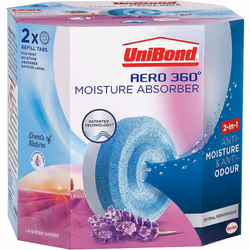 UniBond AERO 360? Moisture Absorber Lavender Garden Refill Tab, aromatherapy, ultra-absorbent and odour-neutralising, for AER ...