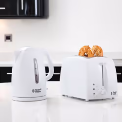 Russell Hobbs Textures Electric 1.7L Cordless Kettle (Fast Boil 3KW, White premium plastic, matt & high gloss finish, Removable washable anti-scale