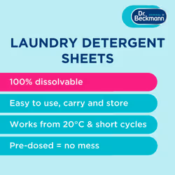 Dr. Beckmann MAGIC LEAVES Laundry Detergent Sheets BIO | Convenient and pre-dosed laundry detergent sheets | Dissolvable & climate neutral | 40 sheets