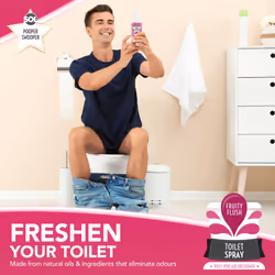 SOL 3pk x 60ml Pooper Swooper Toilet Spray Fruity Flush Fragrance, Odour Masking Air Freshener Refresher for Public Bathrooms, Offices and Home,