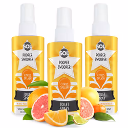 SOL 3pk x 60ml Pooper Swooper Toilet Spray Citrus Splash Fragrance, Odour Masking Air Freshener Refresher for Public Bathroom ...