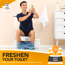 SOL 3pk x 60ml Pooper Swooper Toilet Spray Citrus Splash Fragrance, Odour Masking Air Freshener Refresher for Public Bathrooms, Offices and Home,
