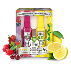 Airwick |ViPoo |Pre-Poo Toilet Spray Air Freshener Gift Pack| Lemon Idol & Fruity Pin Up Scents |2 x 55ml (110ml)