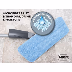 Addis Spray Mop 2 in 1 With Microfibre Flat Mop, 40 x 12 x 128 cm