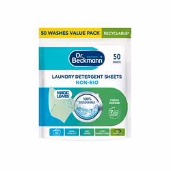 Dr. Beckmann Laundry Detergent Sheets NON-BIO | fresh breeze| Pre-dosed | 50 sheets