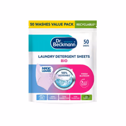 Dr. Beckmann Laundry Detergent Sheets BIO | Fresh Blossom | MAGIC LEAVES | Pre-dosed | 50 sheets