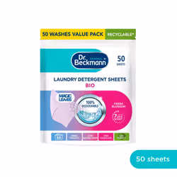 Dr. Beckmann Laundry Detergent Sheets BIO | Fresh Blossom | MAGIC LEAVES | Pre-dosed | 50 sheets