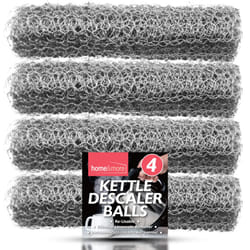 SOL 4pk Kettle Descaler Balls, Reusable Limescale Remover, Durable Stainless Steel Wire Ball & Prevent Furring & Prolong Appliance Lifespan, Easy to