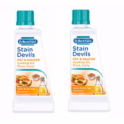Dr Beckmann Stain Devils Fat & Sauces Cooking Oil, Pizza & Curry Stain Remover (2 x 50ml)