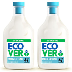 Ecover Fabric Softener, Fabric Conditioner to Soften Your Clothes, Fresh Rose & Bergamot Scent, 2 x 47 Washes, 2 x 1.43L