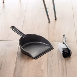 Addis Everyday Stiff Dustpan & Brush Set, built to last, MO, Plastic Nylon, Metallic Silver, One Size,519131