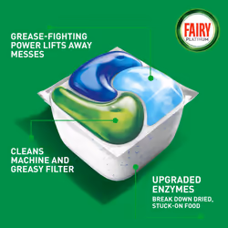 Fairy Platinum All-In-1 Dishwasher Tablets - 51 Pods, Original, Powerful Cleaning Action