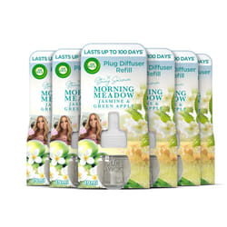 Air Wick Plug in Diffuser Refill, Morning Meadow, Pack 6 x 19ml, Long Lasting Fragrance, Lasts up to 600 days, Plug in Air freshener