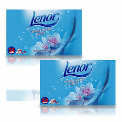 2 Pack of Lenor Tumble Dryer Fabric Conditioner Sheets Spring Awakening, 34 Sheets for Clean & Soft Fabrics and Essential Fragrance with Revitalising