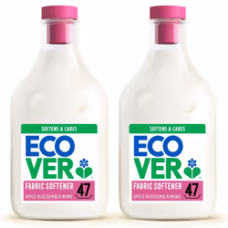 Ecover Fabric Softener, Fabric Conditioner to Soften Your Clothes, Fresh Scent Apple Blossom & Almond, 2 x 47 Washes, 2 x 1.4 ...