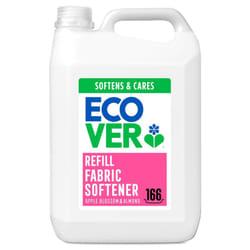 Ecover Fabric Softener Refill, Fabric Conditioner to Soften Your Clothes, Fresh Apple Blossom & Almond Scent 1 x 166 Washes, 1 x 5L, packaging may