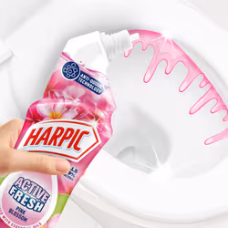 Harpic Active Fresh Toilet Cleaning Gel, Pink Blossom, Pack 12 x 750 ml, Infused with Essential Oils, Kills 99.9% of Bacteria, Toilet Cleaner
