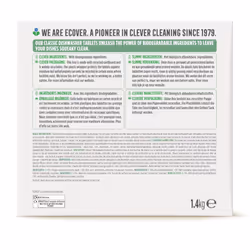 Ecover Classic Dishwasher Tablets, Contains Salt & Rinse Aid, Powerful Cleaning, Lemon & Lime Scent, Pack of 1, 70 Tablets