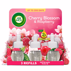 Air Wick Cherry Blossom & Raspberry Liquid Electrical Triple Refill 19ml, Lasts for up to 100 days per refill, Air Freshener