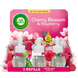 Air Wick Cherry Blossom & Raspberry Liquid Electrical Triple Refill 19ml, Lasts for up to 100 days per refill, Air Freshener