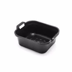 Addis 517936 Large Rectangular 10 Litre Washing Up Bowl with Handles, Black, 39 x 32 x 14 cm