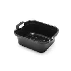 Addis 517936 Large Rectangular 10 Litre Washing Up Bowl with Handles, Black, 39 x 32 x 14 cm