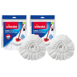 Vileda Turbo Spin Mop Refill, Pack of 2 Turbo Mop Head Replacements, Fits all Vileda Turbo Mops, Authentic Vileda Mop Head