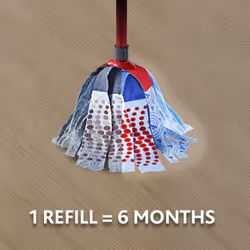 Vileda SuperMocio 3Action XL Mop Refill, Pack of 2 SuperMocio 3 Action Mop Head Replacements, Fits all SuperMocio Mops, Authentic Vileda Mop Head,