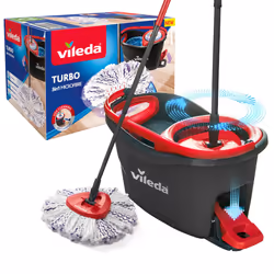 Vileda Turbo 3 in 1 with Microfibre Pad, Spin Mop For Cleaning Floors, Set Of 1x Mop And 1x Bucket