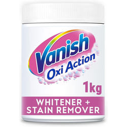 Vanish Oxi Action Whitener and Stain Remover Powder for Whites 1kg, Pack of 1 | Chlorine Bleach Free Formula | For Whiter Whites, Safe on Everyday