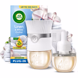 Air Wick Linen & White Orchid Advanced Electrical Plug-In Kit 19ml, Lasts for up to 100 days, Air Freshener