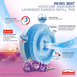 UniBond AERO 360? Moisture Absorber Lavender Garden Refill Tab, aromatherapy, ultra-absorbent and odour-neutralising, for AERO 360? Dehumidifier,