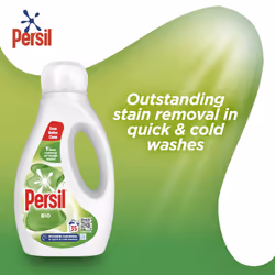 Persil Bio Laundry Washing Liquid Detergent 1st time removal of tough stains outstanding stain removal in quick & cold washes 35 washes (945 ml)