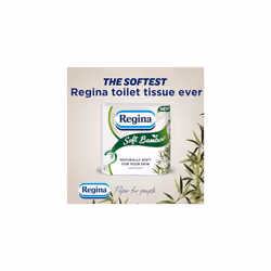 Regina Soft Bamboo - 20 Rolls of Toilet Tissue 3 Ply, 160 Sheets, Naturally Soft for Your Skin, Toilet Tissue Made with Bamboo Fibers, Paper